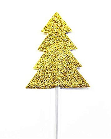 Christmas Tree CupCake Toppers - Gold Anniversary House