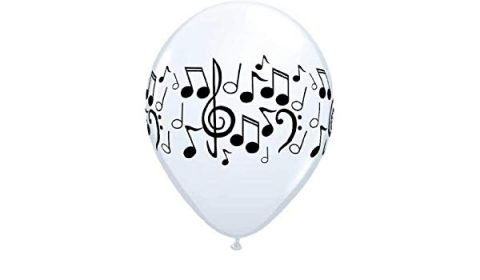 25 Balões 11" Notas Musicais