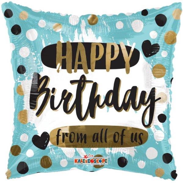 Foil Balloon 18" Happy Birthday From All Kaleidoscope