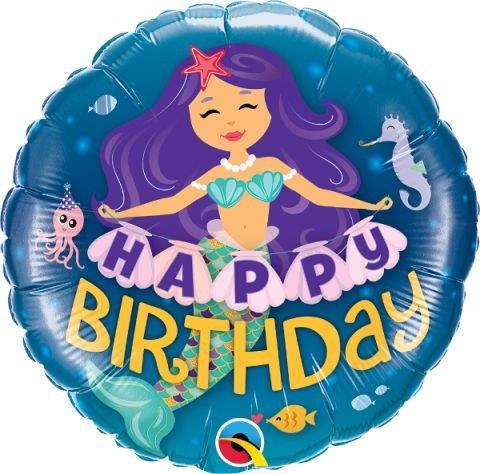 18" Mermaid Birthday Foil Balloon