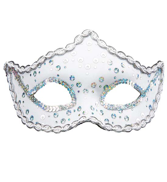 White Venetian Carnival Mask Widmann