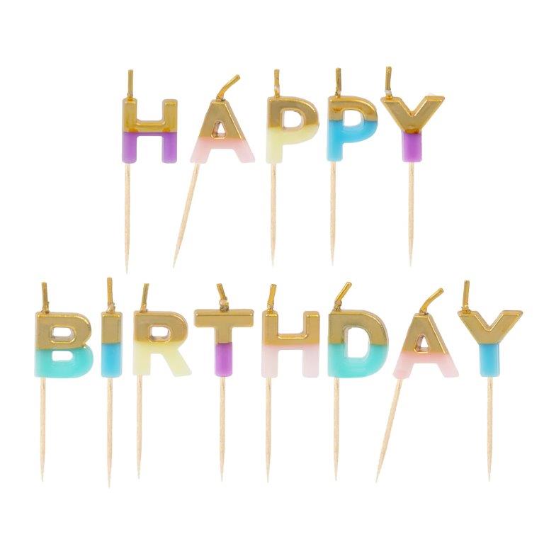 Colorful Happy Birthday Candles Talking Tables
