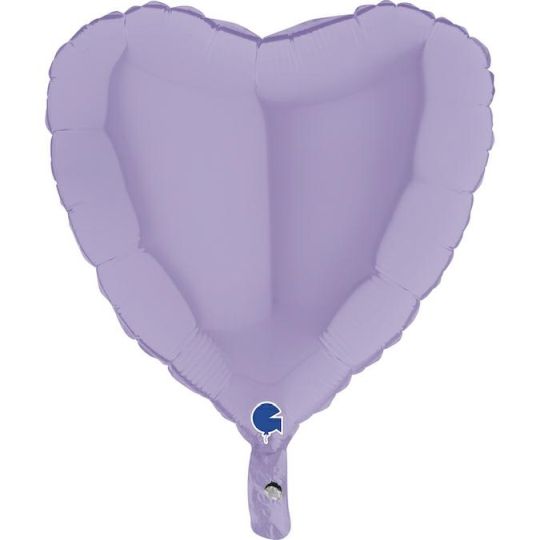 18" Matte Heart Foil Balloon - Lilac Grabo