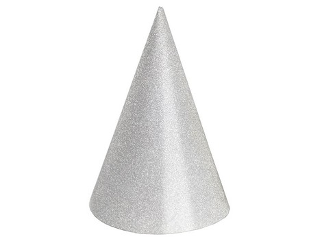 10 Party Hats - Silver