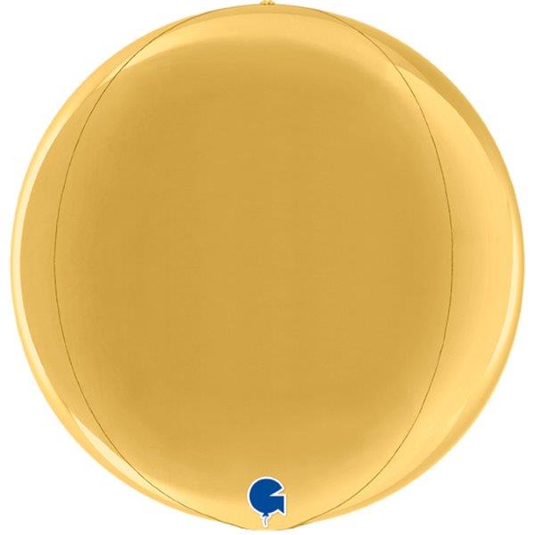 15" 4D Globe Balloon - Gold