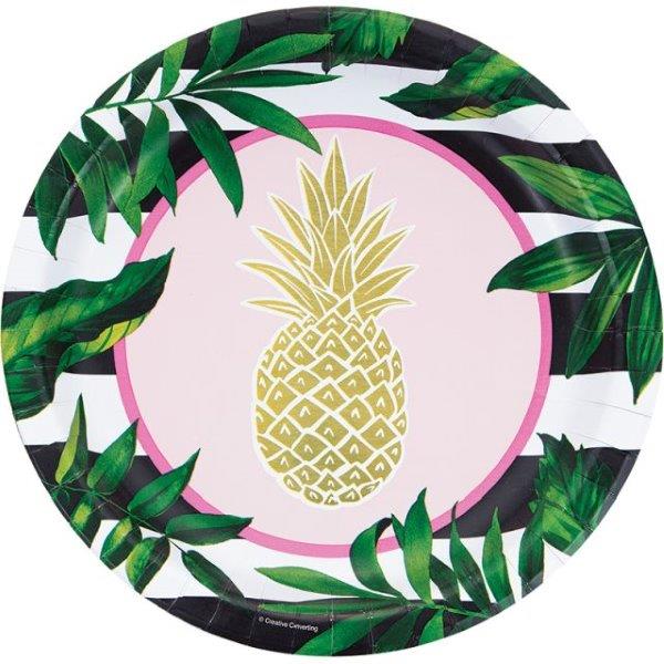 Pratos 23cm Gold Pineapple Creative Converting