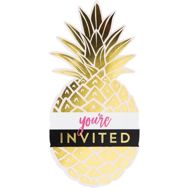 Gold Pineapple Invitations