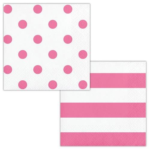 Small Polka Dots / Stripes Napkins - Pink
