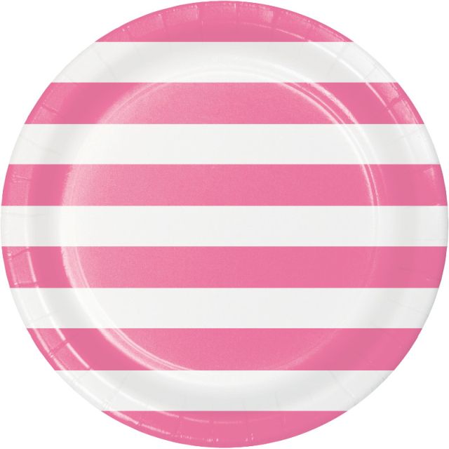 23cm Striped Plates - Pink Creative Converting