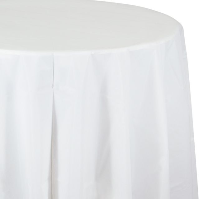 Round Plastic Tablecloth - White Creative Converting