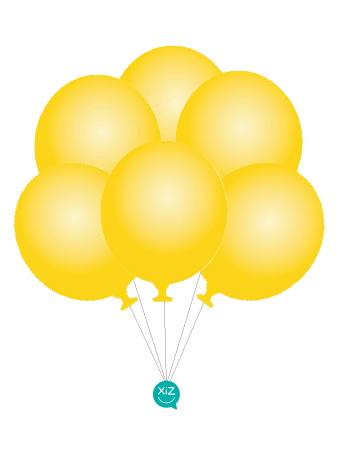 6 Balões 32cm - Amarelo Torrado