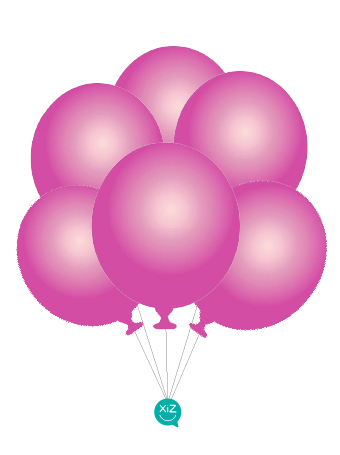 6 Balloons 32cm - Fuchsia XiZ Party Supplies