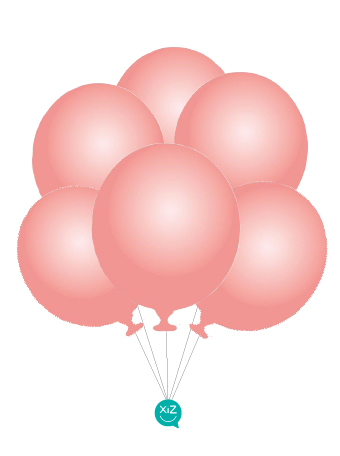 6 Balloons 32cm - Rose Gold Metallic XiZ Party Supplies