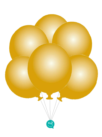 6 Balloons 32cm - Metallic Gold