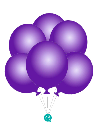 6 Balloons 32cm - Metallic Purple XiZ Party Supplies