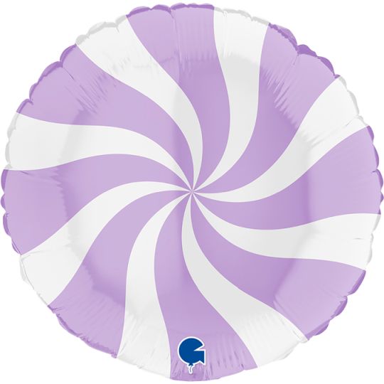 18" Swirl Foil Balloon - White - Lilac Grabo