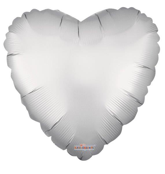 18" Heart Foil Balloon - Matte Silver Kaleidoscope