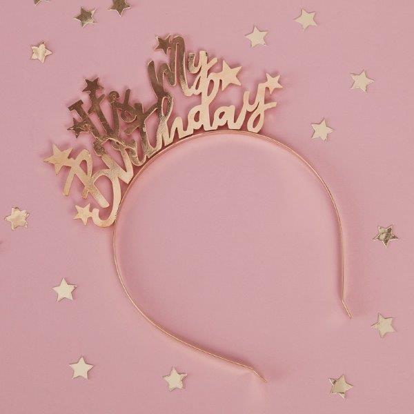 It´s My Birthday Headband - Rose Gold