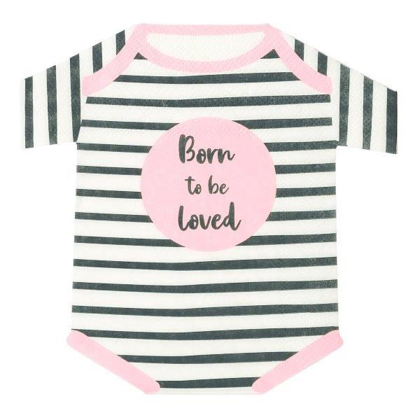 Babygrow Born to Be Loved Pink Napkins Talking Tables