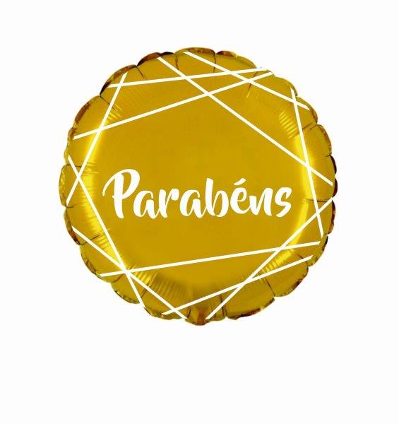 Globo Foil 18" "Parabéns" - Oro / Blanco XiZ Party Supplies