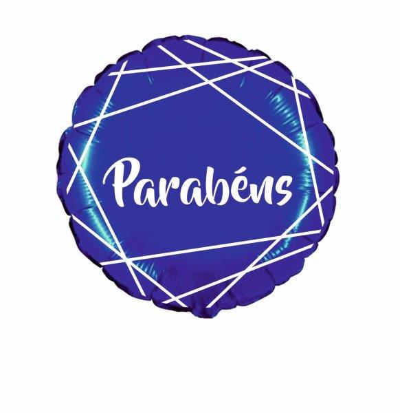 Globo Foil 18" "Parabéns" - Azul / Blanco XiZ Party Supplies