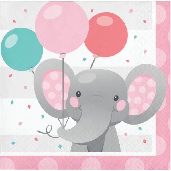 Small Pink Elephant Napkins Creative Converting
