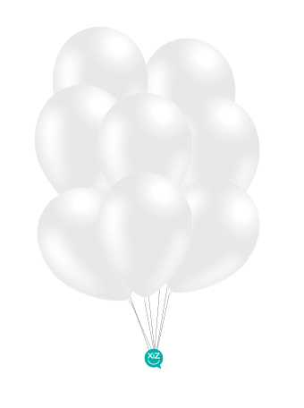 8 Pastel Balloons 30 cm - White