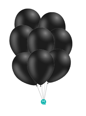 8 Balões Pastel 30cm - Preto