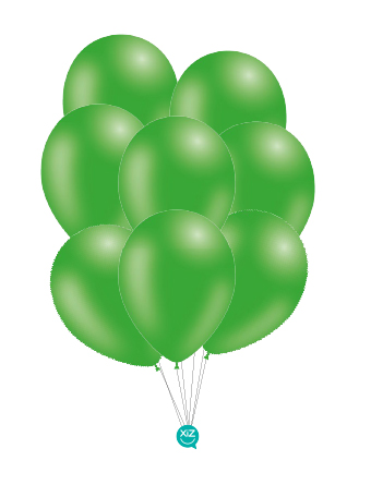 8 Pastel Balloons 30 cm - Medium Green
