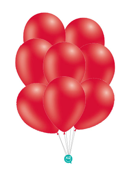 8 Balões Pastel 30cm - Vermelho
