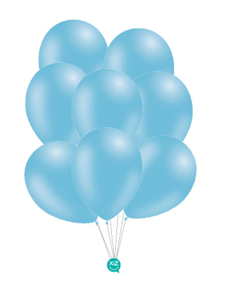8 Pastel Balloons 30 cm - Sky Blue