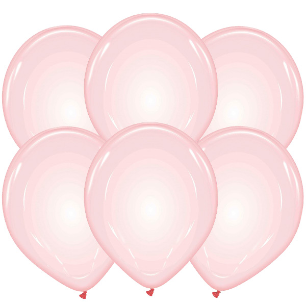 6 32cm Clear Balloons - Red XiZ Party Supplies