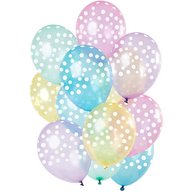 Transparent Polka Dot Balloons - Pastel