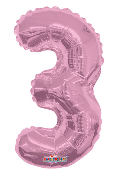 Balão Foil 14" nº3 - Rosa Bebé