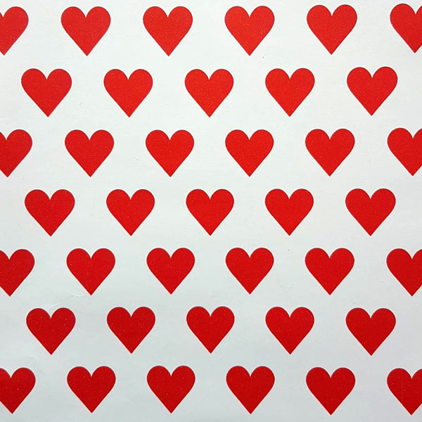 Red Hearts Wrapping Paper Roll