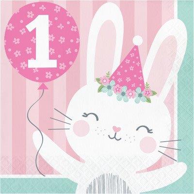 1st Birthday Bunny Napkins Creative Converting