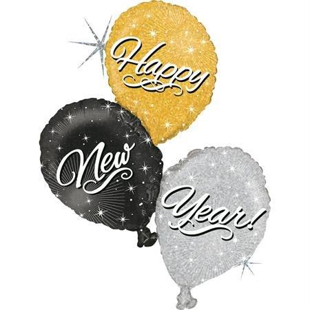 Balão Foil 40" Happy New Year Trio