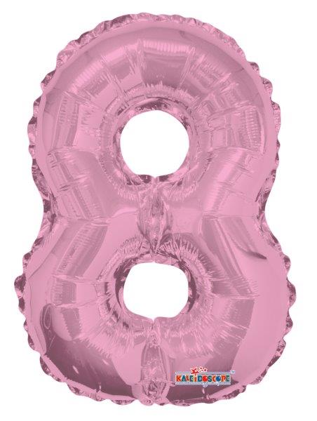 Balão Foil 14" nº8 - Rosa Bebé