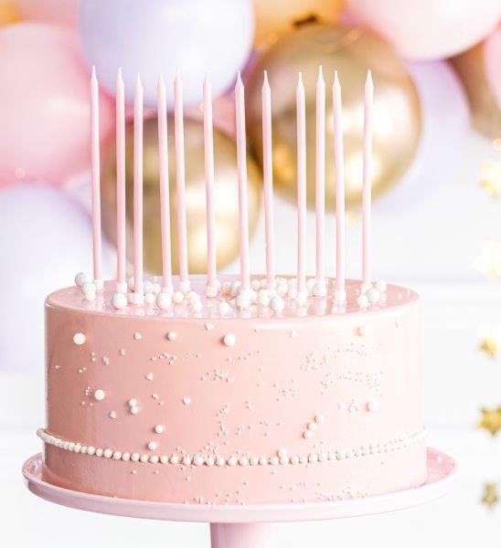Plain Candles 14cm - Baby Pink PartyDeco