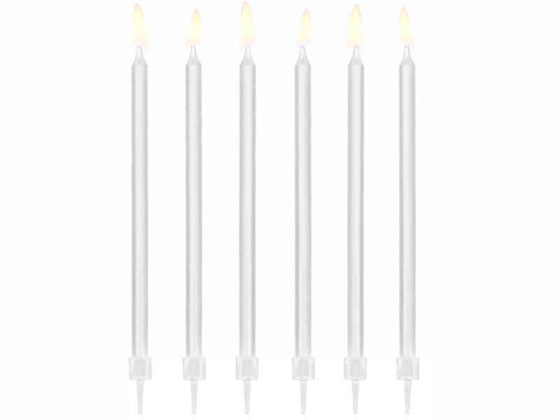 Smooth Candles 14cm - White PartyDeco