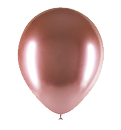 Saco de 25 Balões Cromados 14cm - Rose Gold