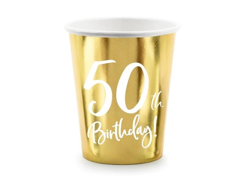 Vasos 50 Años Oro PartyDeco