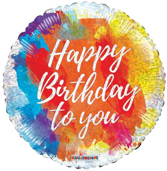 Foil Balloon 18" Happy Birthday to You Holographic Kaleidoscope