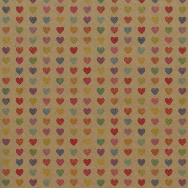 Kraft Hearts Wrapping Paper Roll XiZ Party Supplies