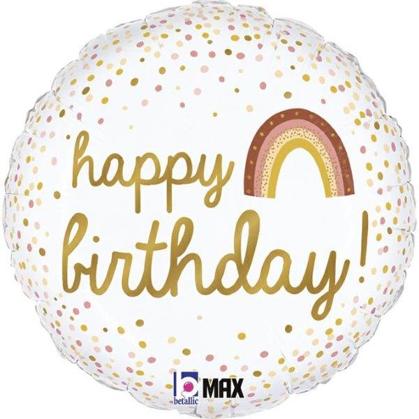 18" Happy Birthday Boho Foil Balloon