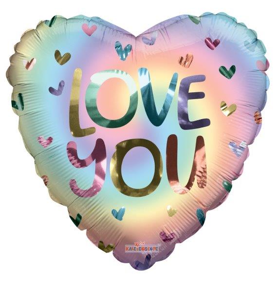 18" Love You Swirl Ombré Foil Balloon Kaleidoscope