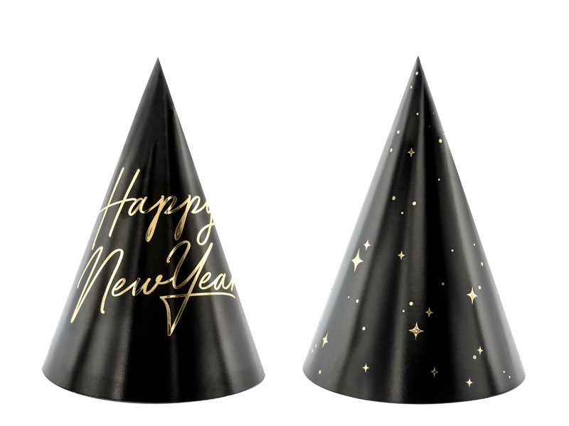 Happy New Year Hats - Black PartyDeco