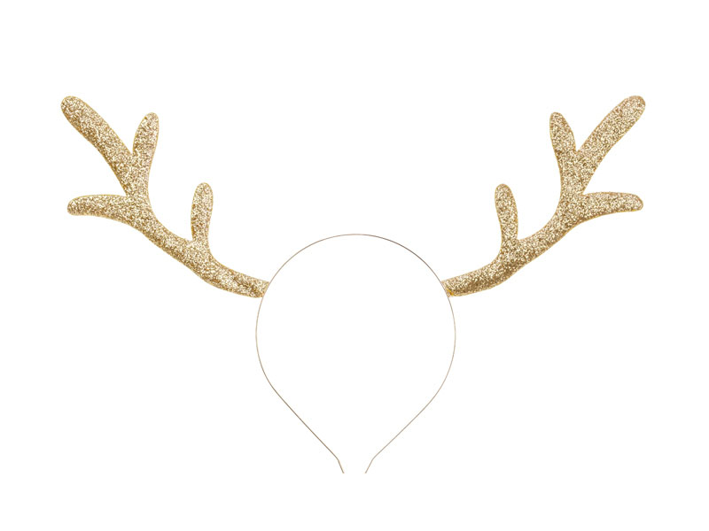 Golden Reindeer Headband PartyDeco
