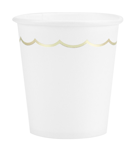 Gold Rim Cups - White