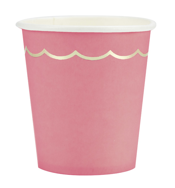 Gold Rim Cups - Pink Tim e Puce